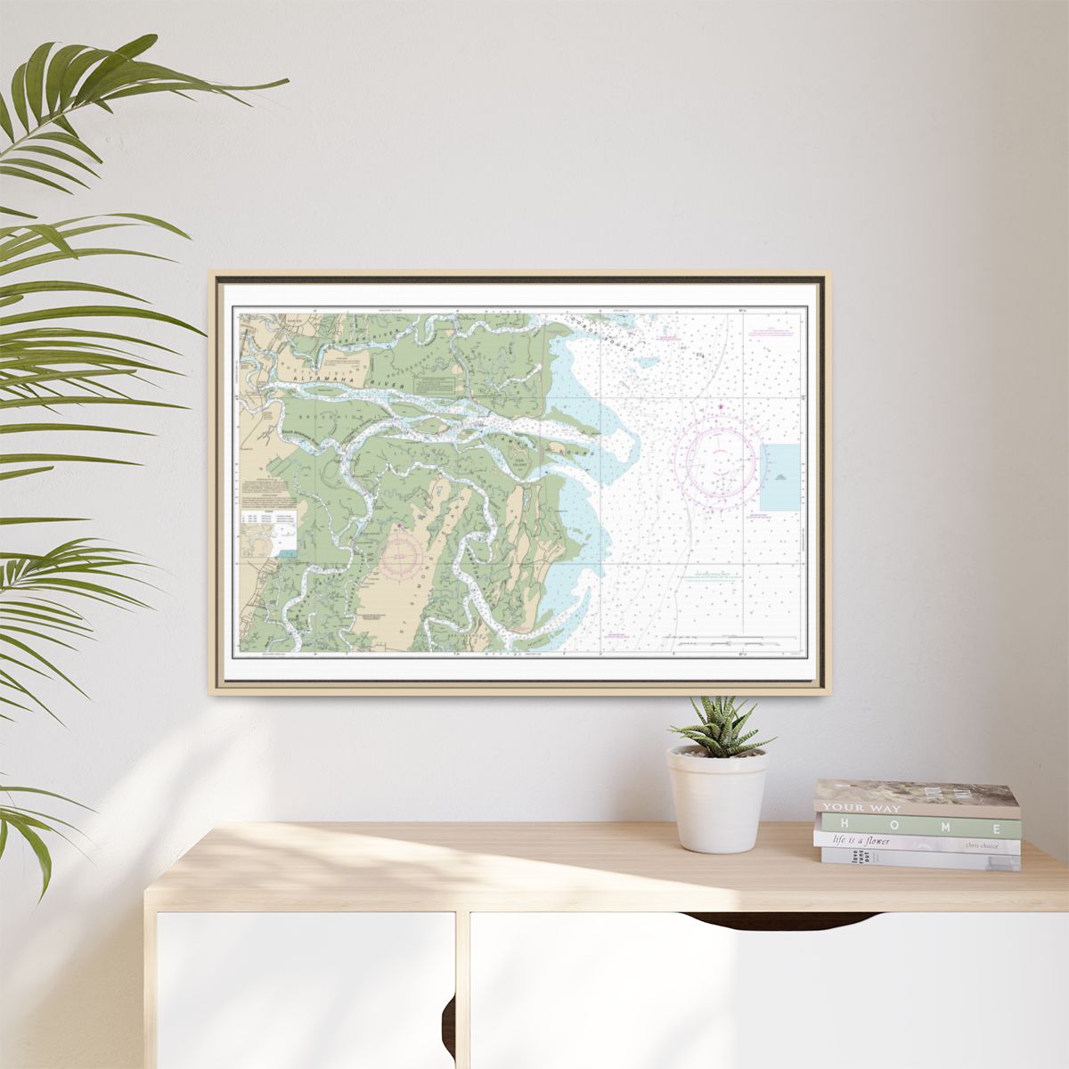 Chart 11508 Altamaha Sound - NOAA Nautical Chart Floating Frame Canvas | 30" x 20" | 36" x 24" | 48" x 32" - Natural context-1