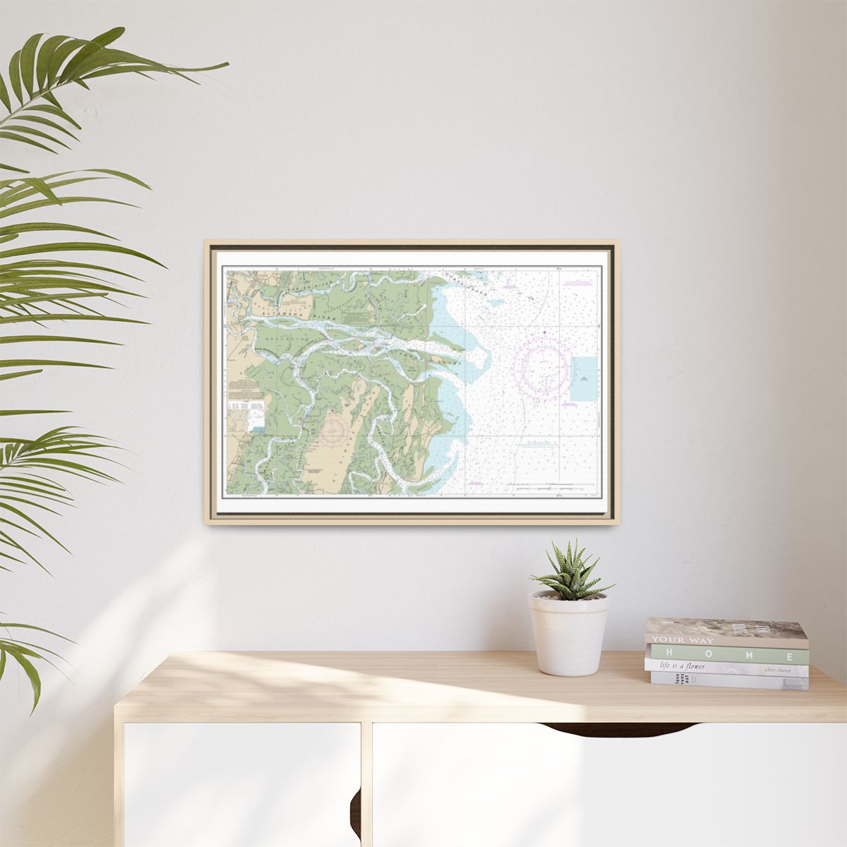 Chart 11508 Altamaha Sound - NOAA Nautical Chart Floating Frame Canvas | 30" x 20" | 36" x 24" | 48" x 32" - Natural context-1