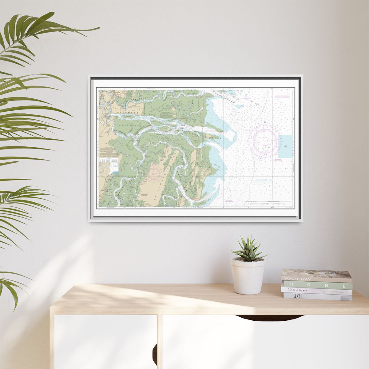 Chart 11508 Altamaha Sound - NOAA Nautical Chart Floating Frame Canvas | 30" x 20" | 36" x 24" | 48" x 32" - White context-1