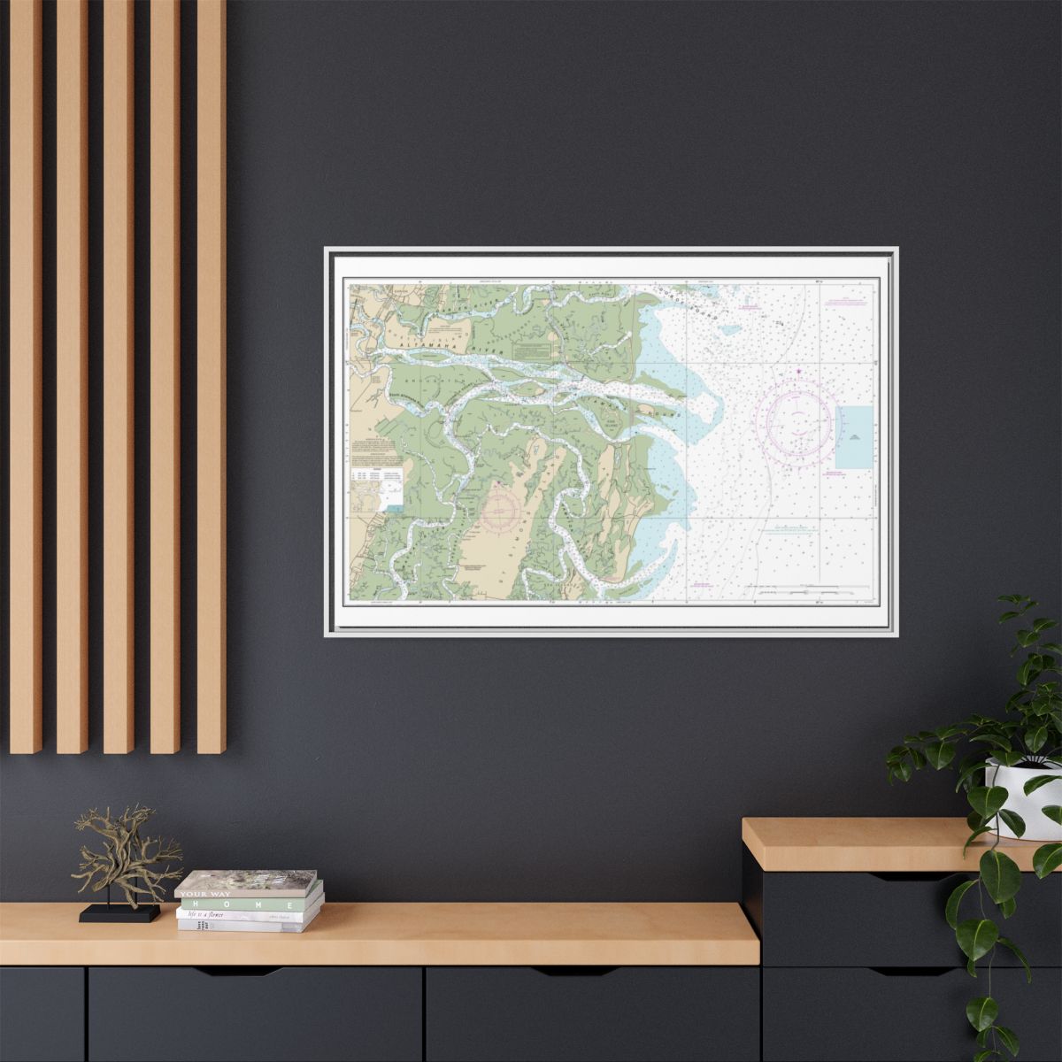 Chart 11508 Altamaha Sound - NOAA Nautical Chart Floating Frame Canvas | 30" x 20" | 36" x 24" | 48" x 32" - White context-2