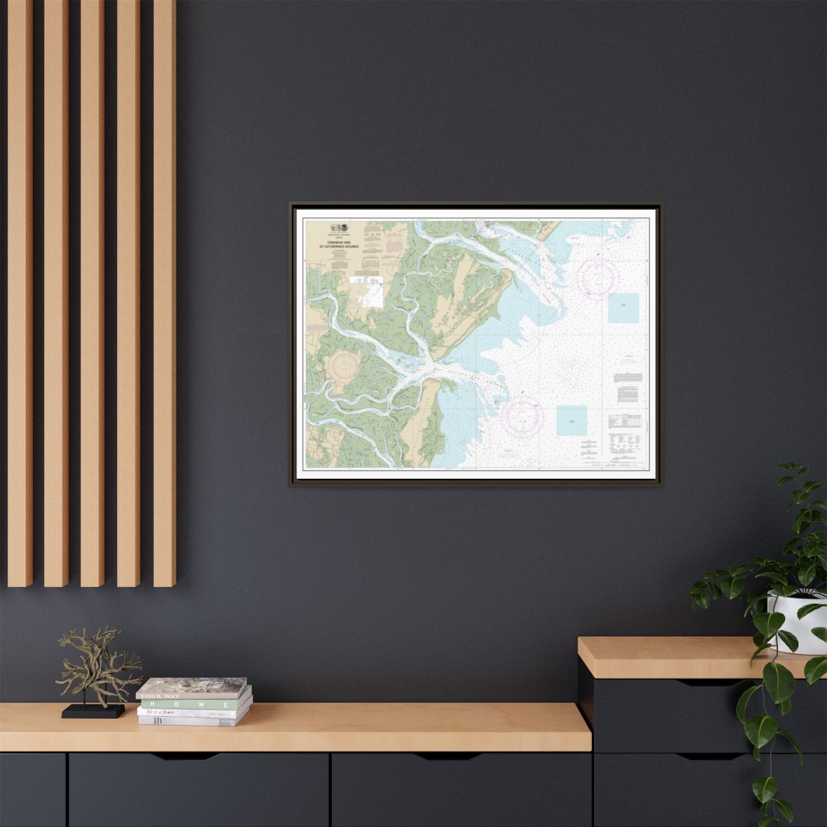 Chart 11511 Ossabaw and St. Catherines Sounds - NOAA Nautical Chart Floating Frame Canvas | 32" x 24" | 40" x 30" - Espresso context-2