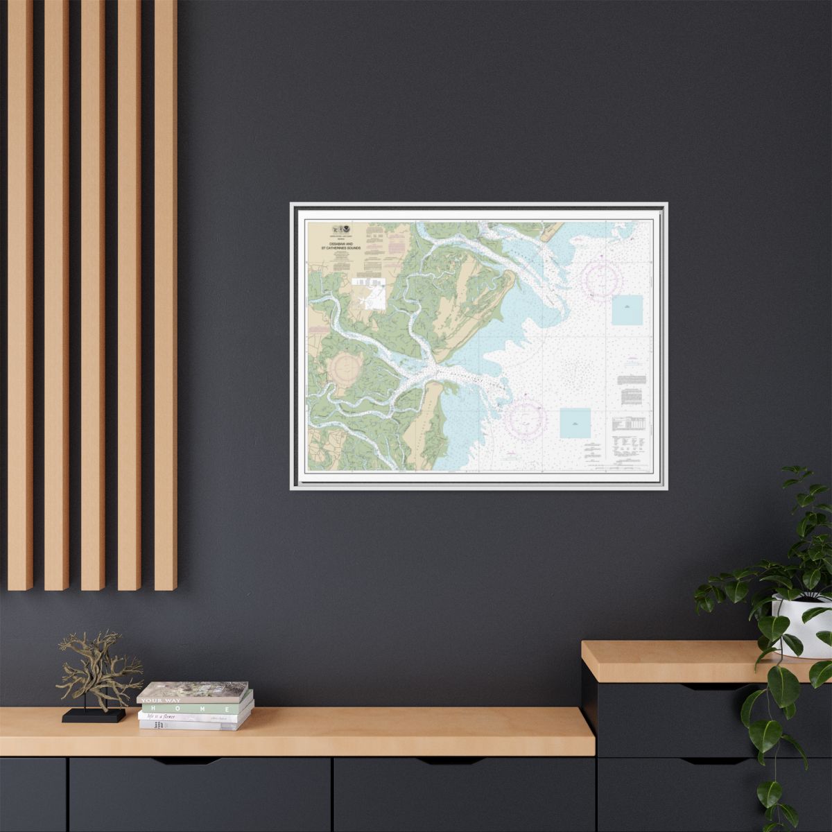 Chart 11511 Ossabaw and St. Catherines Sounds - NOAA Nautical Chart Floating Frame Canvas | 32" x 24" | 40" x 30" - White context-2