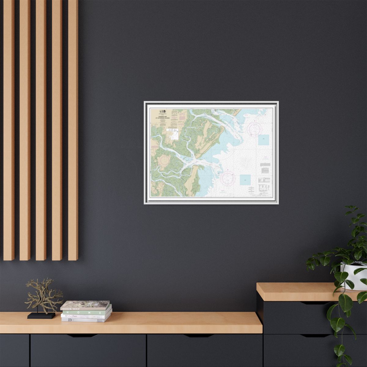 Chart 11511 Ossabaw and St. Catherines Sounds - NOAA Nautical Chart Floating Frame Canvas | 32" x 24" | 40" x 30" - White context-2
