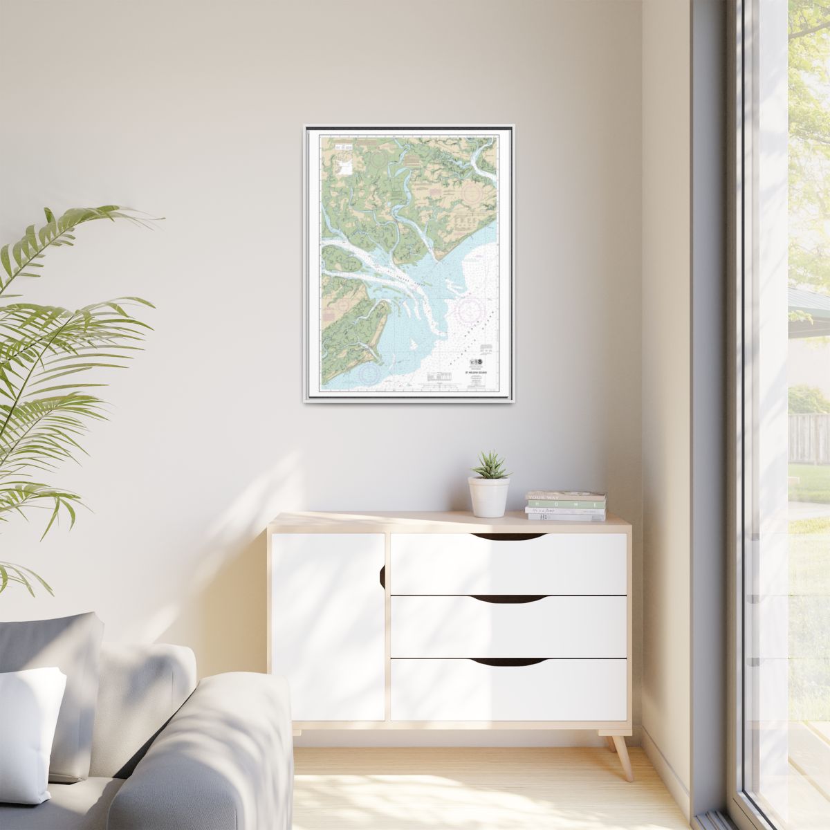 Chart 11517 St. Helena Sound - NOAA Nautical Chart Floating Frame Canvas | 24" x 32" | 30" x 40" - White context-1