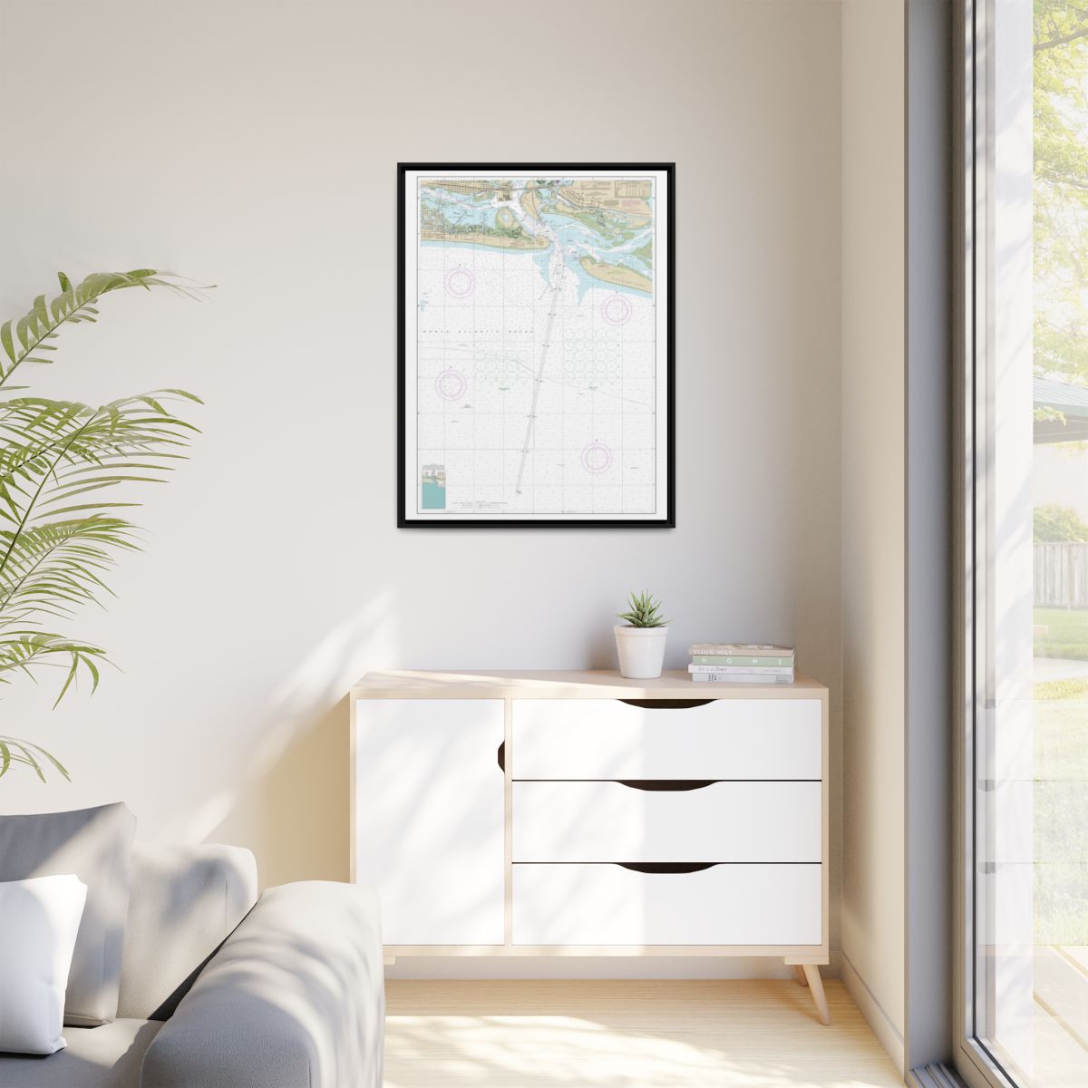 Chart 11547 Morehead City Harbor - NOAA Nautical Chart Floating Frame Canvas | 24" x 32" | 30" x 40" - Black context-1