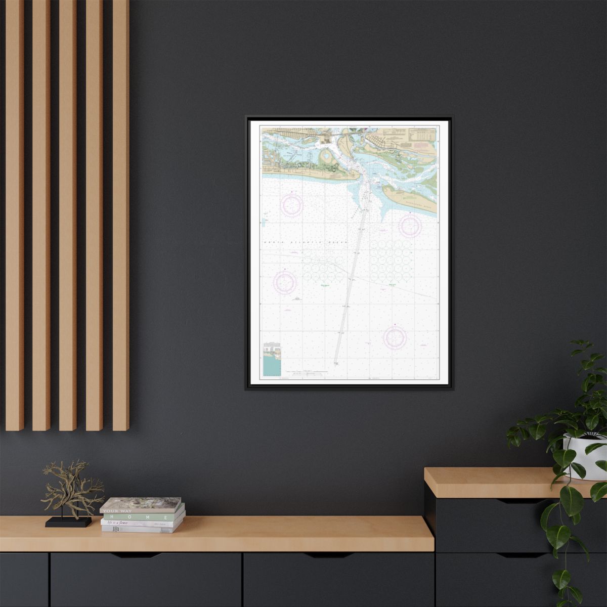 Chart 11547 Morehead City Harbor - NOAA Nautical Chart Floating Frame Canvas | 24" x 32" | 30" x 40" - Black context-2