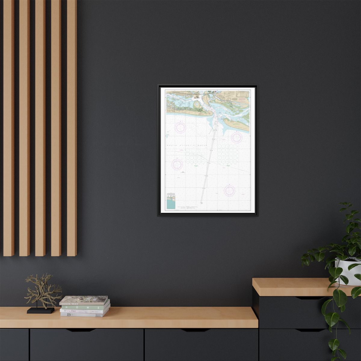 Chart 11547 Morehead City Harbor - NOAA Nautical Chart Floating Frame Canvas | 24" x 32" | 30" x 40" - Black context-2