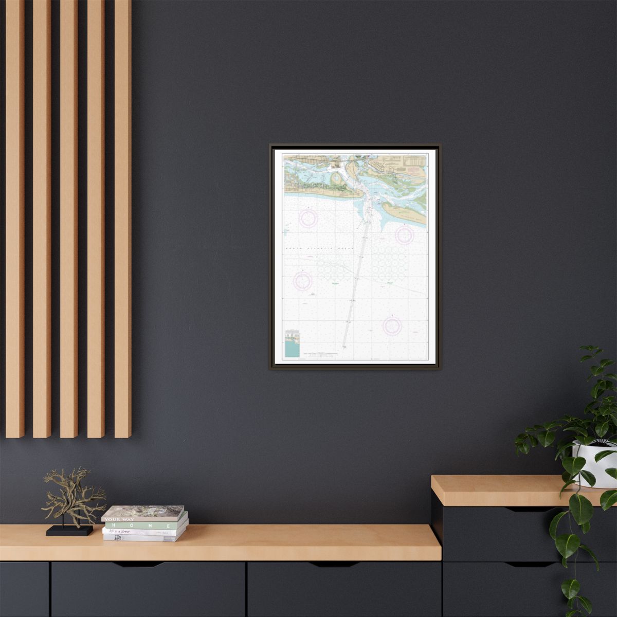 Chart 11547 Morehead City Harbor - NOAA Nautical Chart Floating Frame Canvas | 24" x 32" | 30" x 40" - Espresso context-2