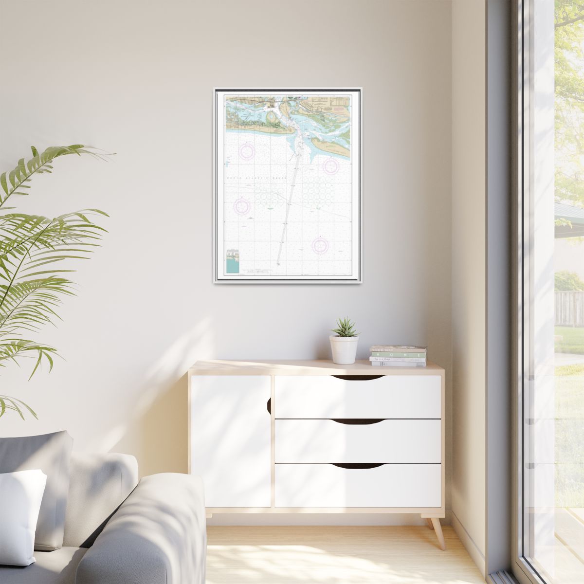 Chart 11547 Morehead City Harbor - NOAA Nautical Chart Floating Frame Canvas | 24" x 32" | 30" x 40" - White context-1