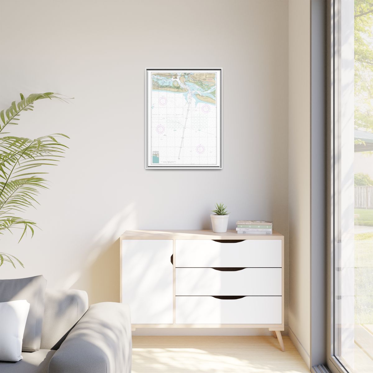 Chart 11547 Morehead City Harbor - NOAA Nautical Chart Floating Frame Canvas | 24" x 32" | 30" x 40" - White context-1