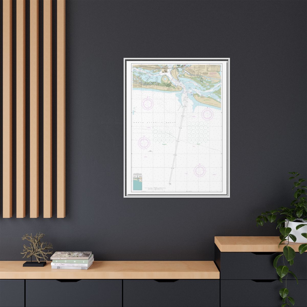 Chart 11547 Morehead City Harbor - NOAA Nautical Chart Floating Frame Canvas | 24" x 32" | 30" x 40" - White context-2