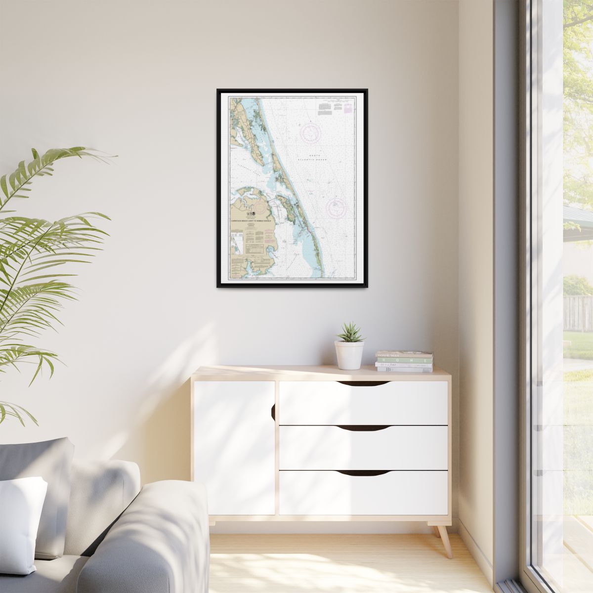 Chart 12204 Currituck Beach Light to Wimble Shoals - NOAA Nautical Chart Floating Frame Canvas | 24" x 32" | 30" x 40" - Black context-1