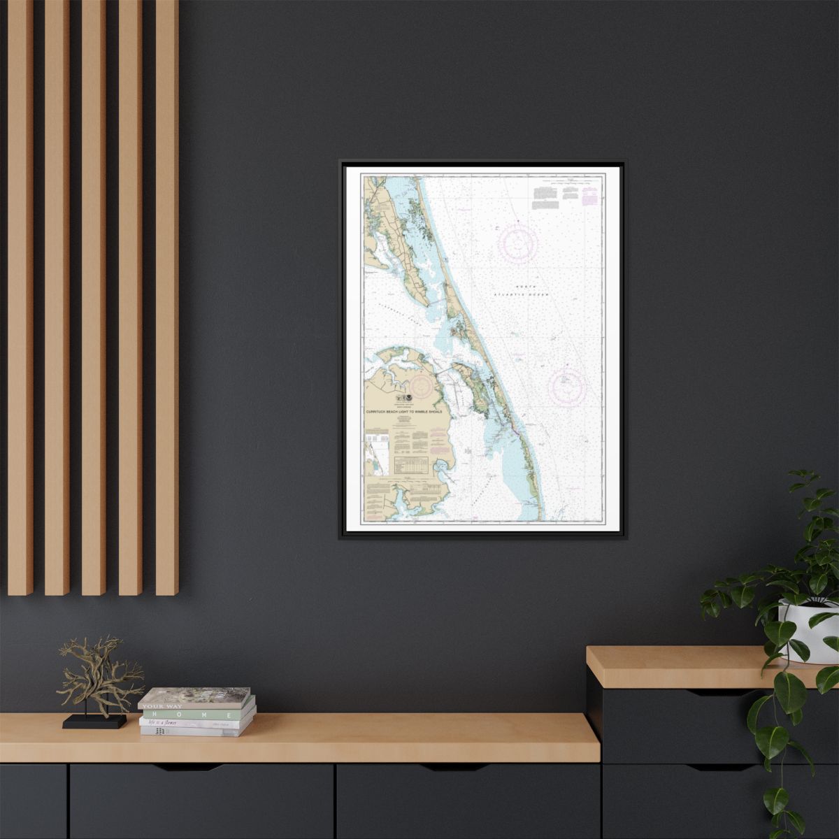 Chart 12204 Currituck Beach Light to Wimble Shoals - NOAA Nautical Chart Floating Frame Canvas | 24" x 32" | 30" x 40" - Black context-2