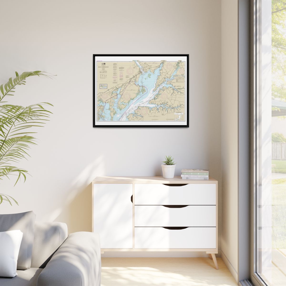 Chart 12274 Head of Chesapeake Bay - NOAA Nautical Chart Floating Frame Canvas | 32" x 24" | 40" x 30" - Black context-1