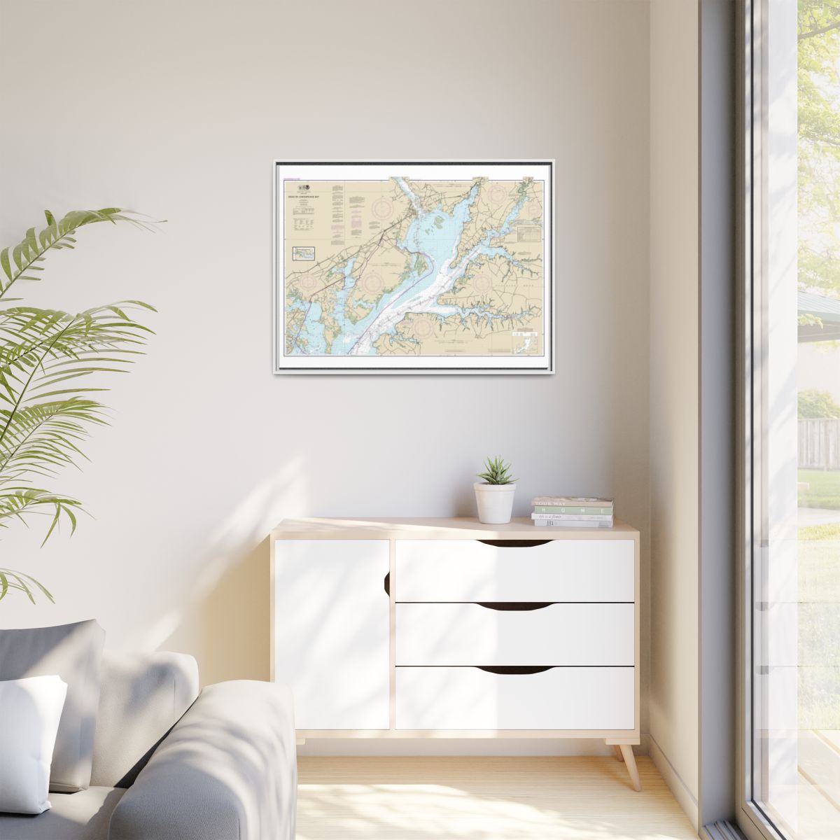 Chart 12274 Head of Chesapeake Bay - NOAA Nautical Chart Floating Frame Canvas | 32" x 24" | 40" x 30" - White context-1