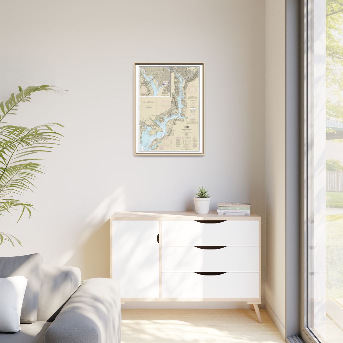 Chart 12289 Potomac River Mattawoman Creek to Georgetown;Washington Harbor - NOAA Nautical Chart Floating Frame Canvas | 24" x 32" | 30" x 40" - Natural context-1