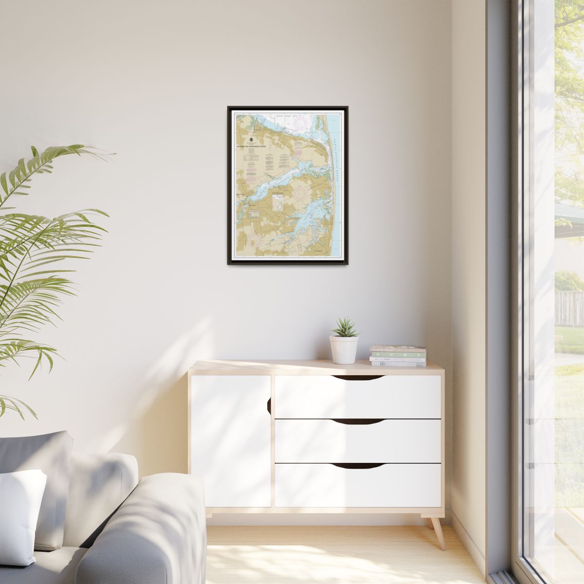 Chart 12325 Navesink And Shrewsbury Rivers - NOAA Nautical Chart Floating Frame Canvas | 24" x 32" | 30" x 40" - Espresso context-1