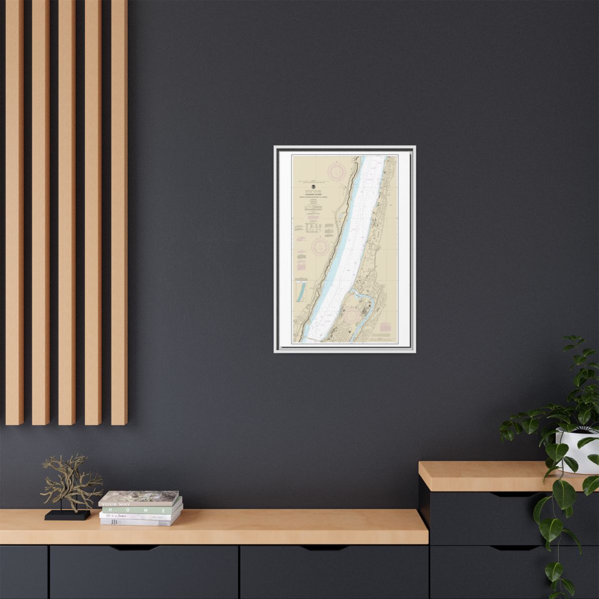 Chart 12345 Hudson River George Washington Bridge to Yonkers - NOAA Nautical Chart Floating Frame Canvas | 20" x 30" | 24" x 36" | 32" x 48" - White context-2