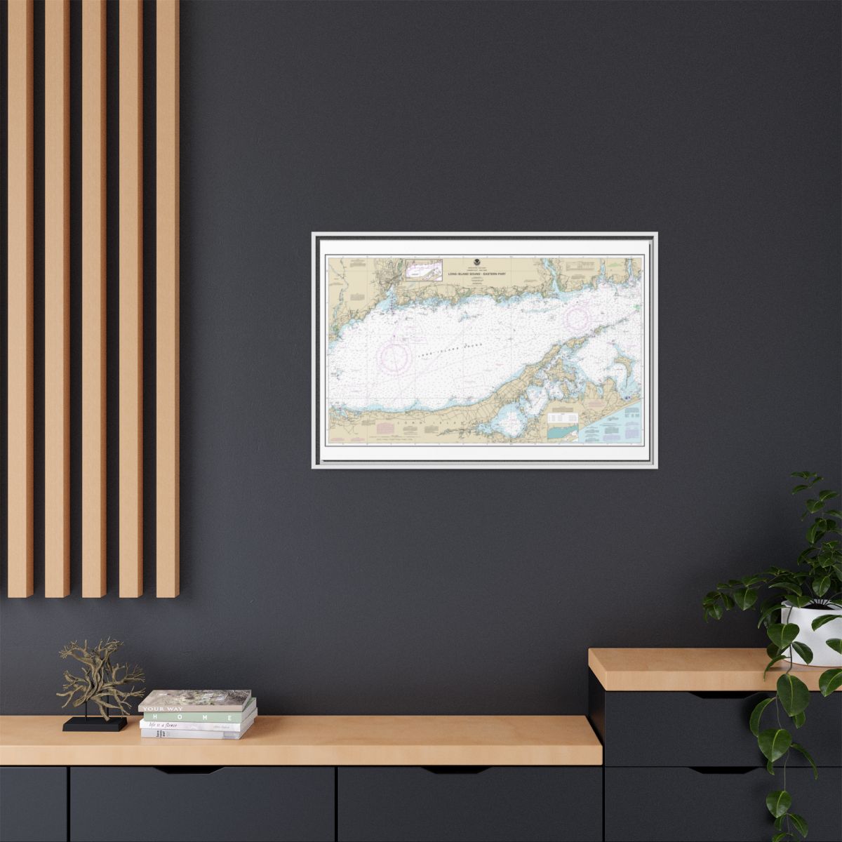 Chart 12354 Long Island Sound Eastern part - NOAA Nautical Chart Floating Frame Canvas | 30" x 20" | 36" x 24" | 48" x 32" - White context-2