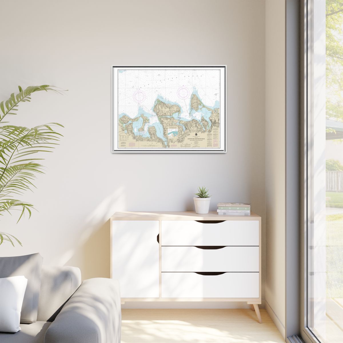 Chart 12365 South Shore of Long Island Sound Oyster and Huntington Bays - NOAA Nautical Chart Floating Frame Canvas | 32" x 24" | 40" x 30" - White context-1