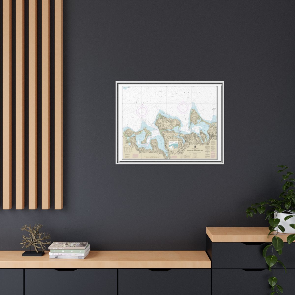Chart 12365 South Shore of Long Island Sound Oyster and Huntington Bays - NOAA Nautical Chart Floating Frame Canvas | 32" x 24" | 40" x 30" - White context-2
