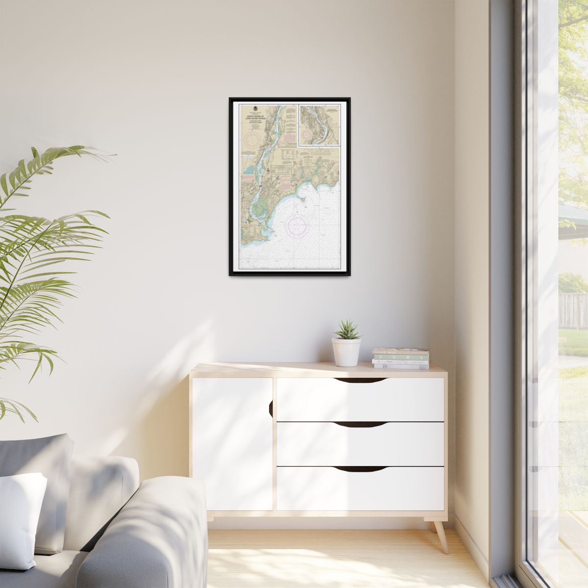 Chart 12370 North Shore of Long Island Sound Housatonic River and Milford Harbor - NOAA Nautical Chart Floating Frame Canvas | 20" x 30" | 24" x 36" | 32" x 48" - Black context-1