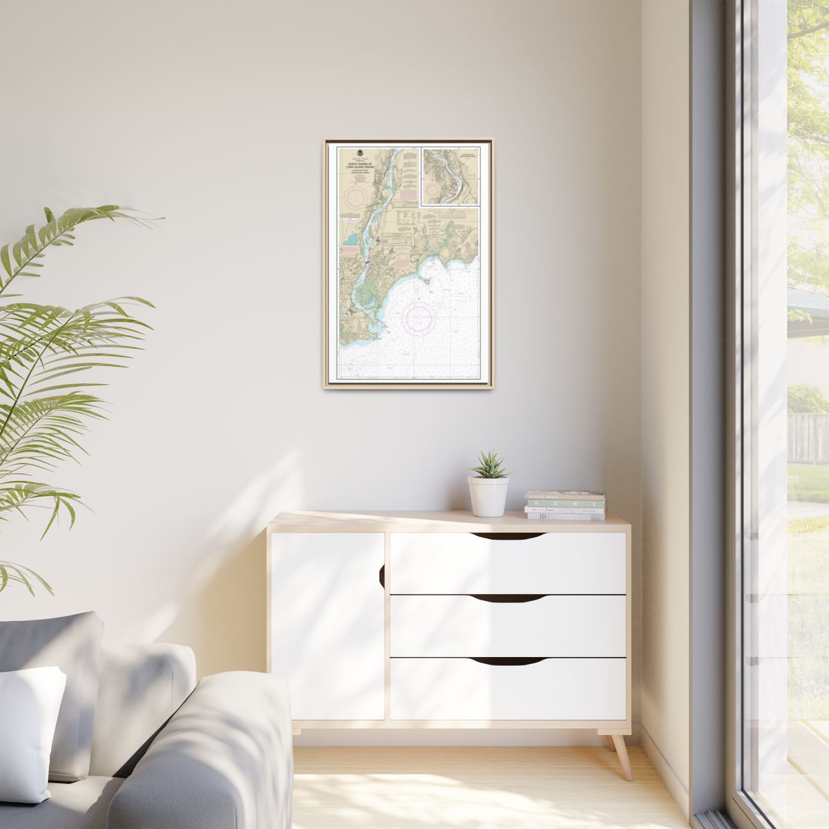 Chart 12370 North Shore of Long Island Sound Housatonic River and Milford Harbor - NOAA Nautical Chart Floating Frame Canvas | 20" x 30" | 24" x 36" | 32" x 48" - Natural context-1