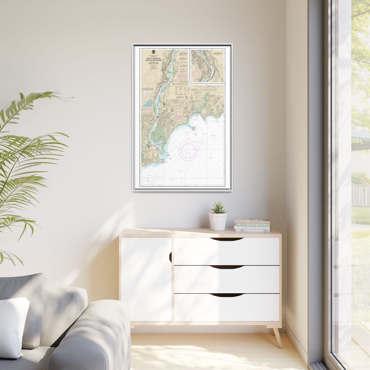 Chart 12370 North Shore of Long Island Sound Housatonic River and Milford Harbor - NOAA Nautical Chart Floating Frame Canvas | 20" x 30" | 24" x 36" | 32" x 48" - White context-1