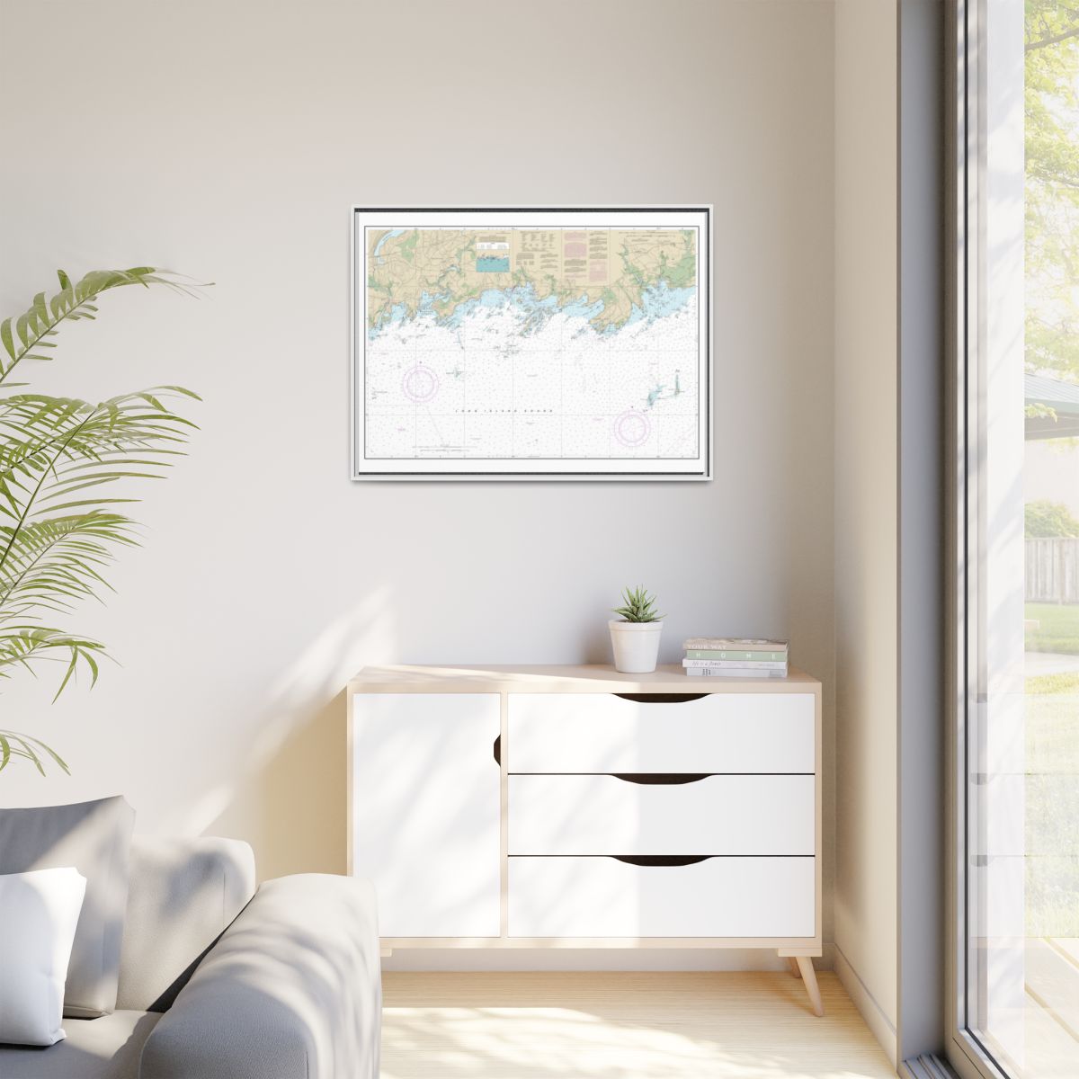 Chart 12373 North Shore of Long Island Sound Guilford Harbor to Farm River - NOAA Nautical Chart Floating Frame Canvas | 32" x 24" | 40" x 30" - White context-1