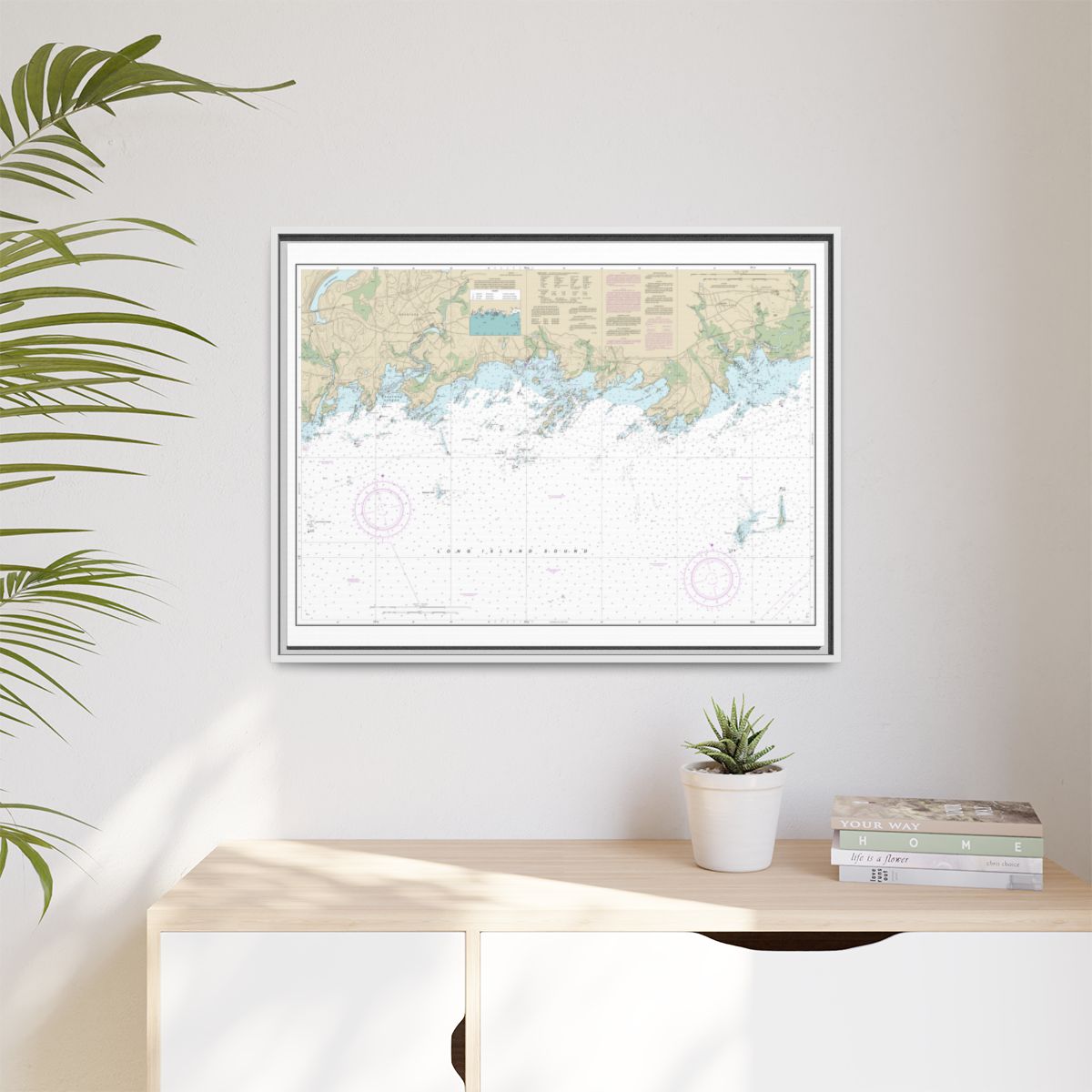 Chart 12373 North Shore of Long Island Sound Guilford Harbor to Farm River - NOAA Nautical Chart Floating Frame Canvas | 32" x 24" | 40" x 30" - White context-1