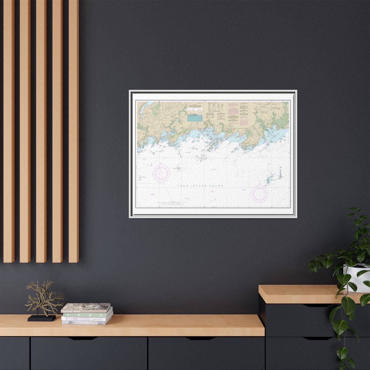 Chart 12373 North Shore of Long Island Sound Guilford Harbor to Farm River - NOAA Nautical Chart Floating Frame Canvas | 32" x 24" | 40" x 30" - White context-2