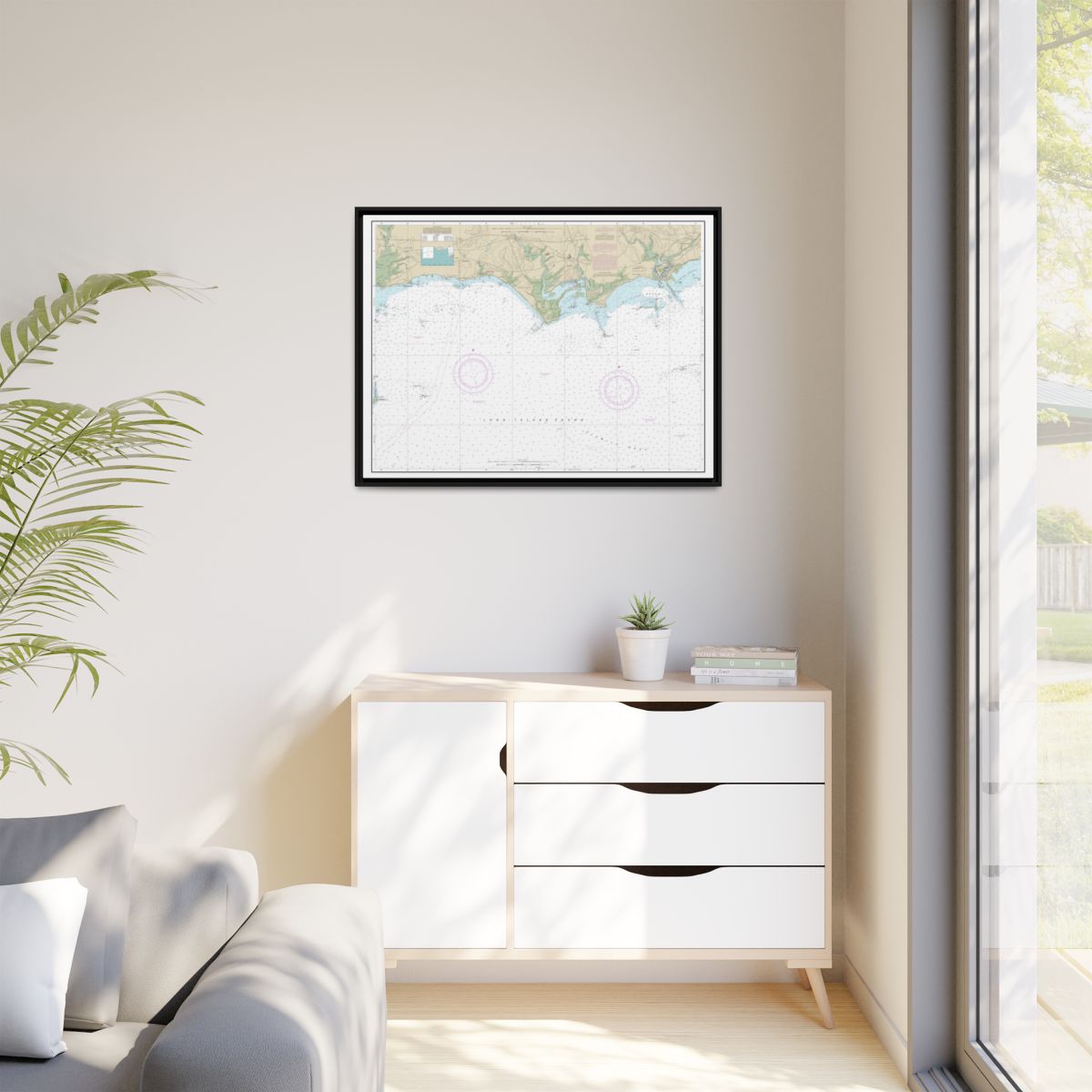 Chart 12374 North Shore of Long Island Sound Duck Island to Madison Reef - NOAA Nautical Chart Floating Frame Canvas | 32" x 24" | 40" x 30" - Black context-1