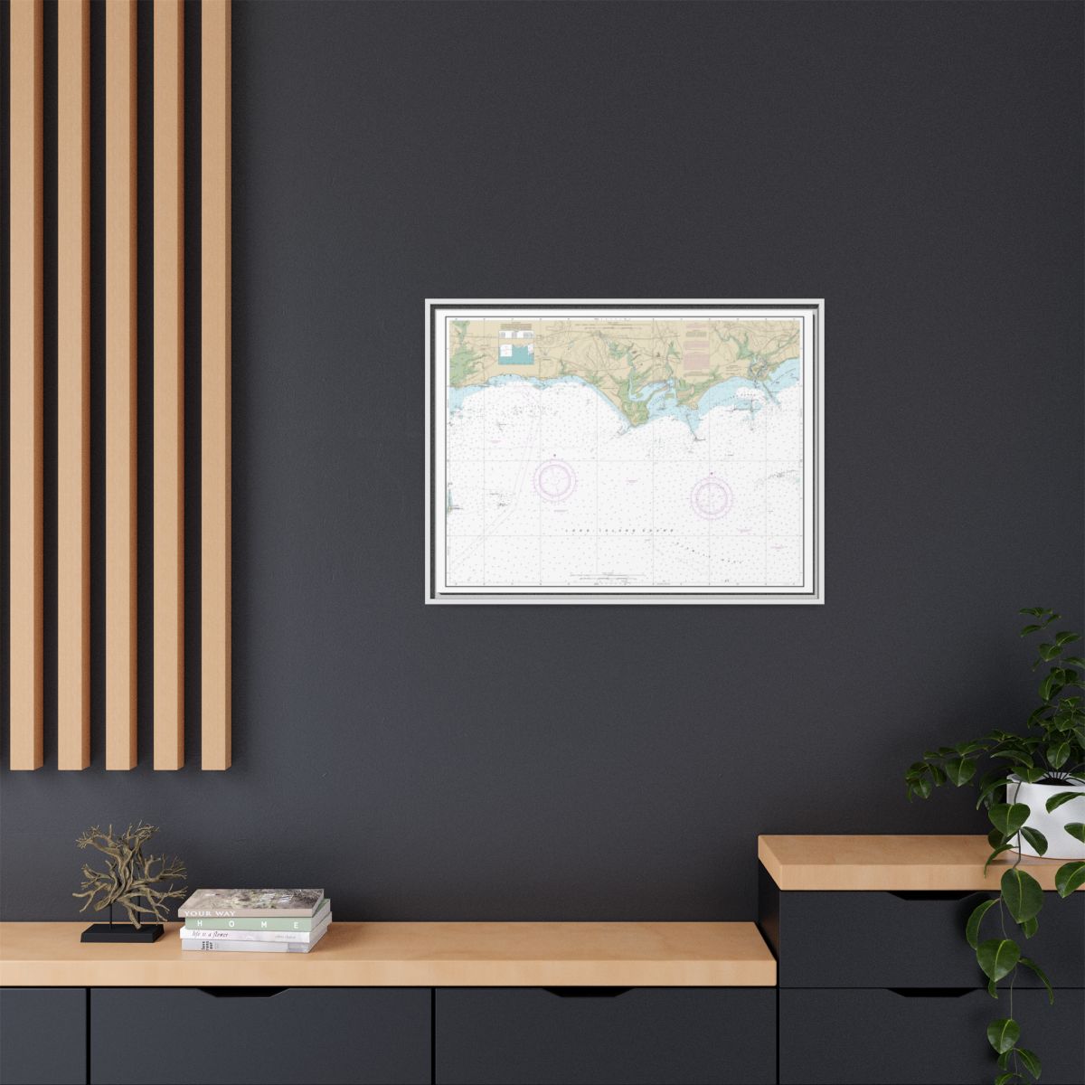Chart 12374 North Shore of Long Island Sound Duck Island to Madison Reef - NOAA Nautical Chart Floating Frame Canvas | 32" x 24" | 40" x 30" - White context-2