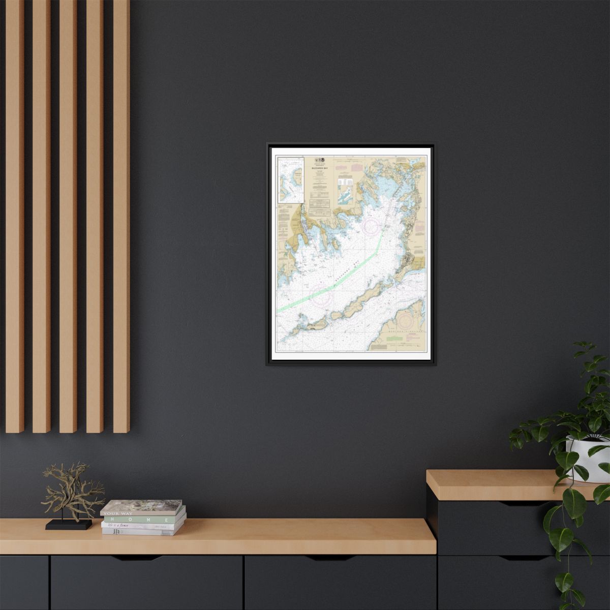 Chart 13230 Buzzards Bay; Quicks Hole - NOAA Nautical Chart Floating Frame Canvas | 24" x 32" | 30" x 40" - Black context-2