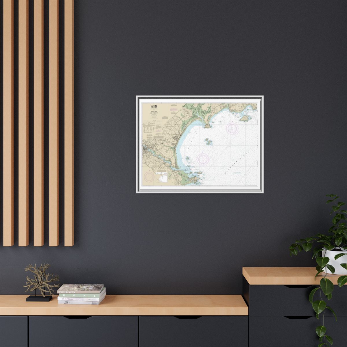 Chart 13287 Saco Bay and Vicinity - NOAA Nautical Chart Floating Frame Canvas | 32" x 24" | 40" x 30" - White context-2