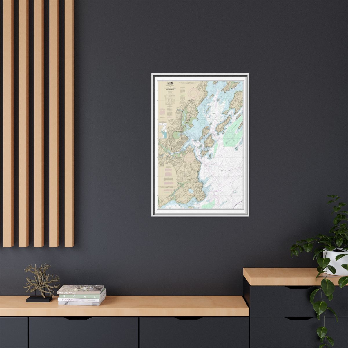 Chart 13292 Portland Harbor and Vicinity - NOAA Nautical Chart Floating Frame Canvas | 20" x 30" | 24" x 36" | 32" x 48" - White context-2
