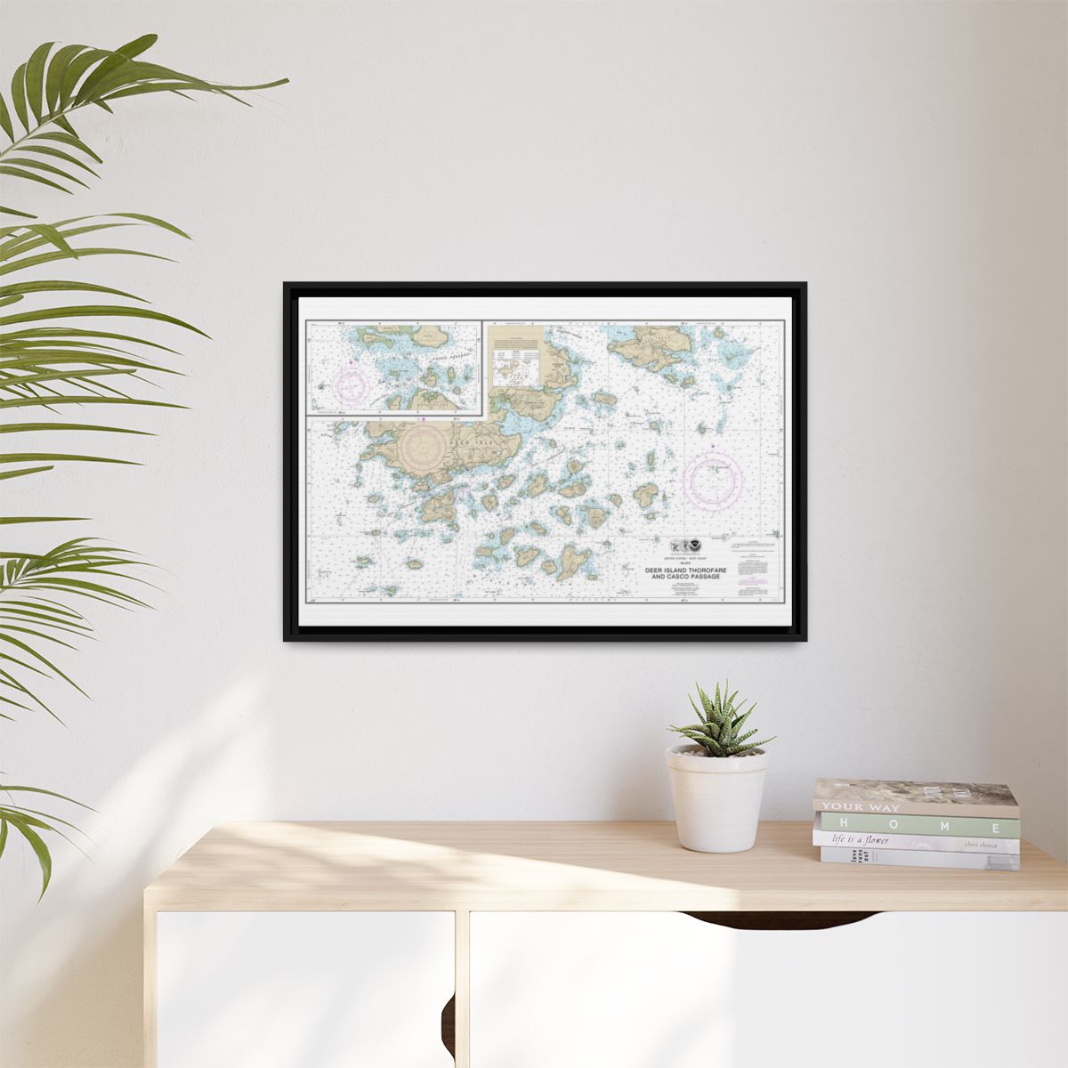 Chart 13315 Deer Island Thorofare and Casco Passage - NOAA Nautical Chart Floating Frame Canvas | 30" x 20" | 36" x 24" | 48" x 32" - Black context-1