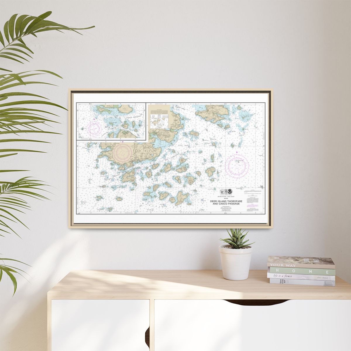 Chart 13315 Deer Island Thorofare and Casco Passage - NOAA Nautical Chart Floating Frame Canvas | 30" x 20" | 36" x 24" | 48" x 32" - Natural context-1