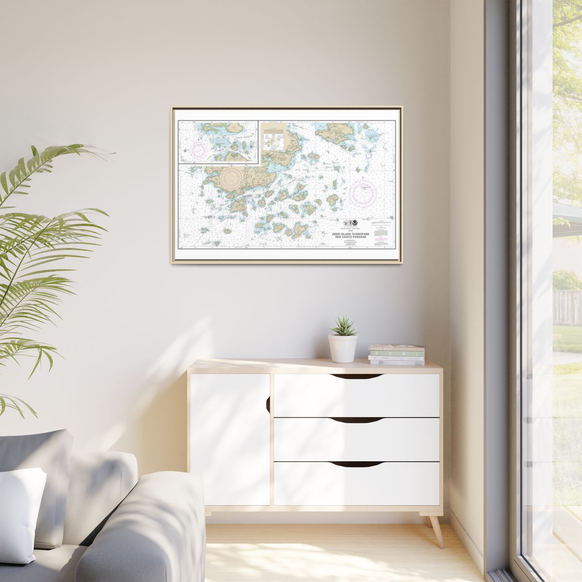 Chart 13315 Deer Island Thorofare and Casco Passage - NOAA Nautical Chart Floating Frame Canvas | 30" x 20" | 36" x 24" | 48" x 32" - Natural context-1
