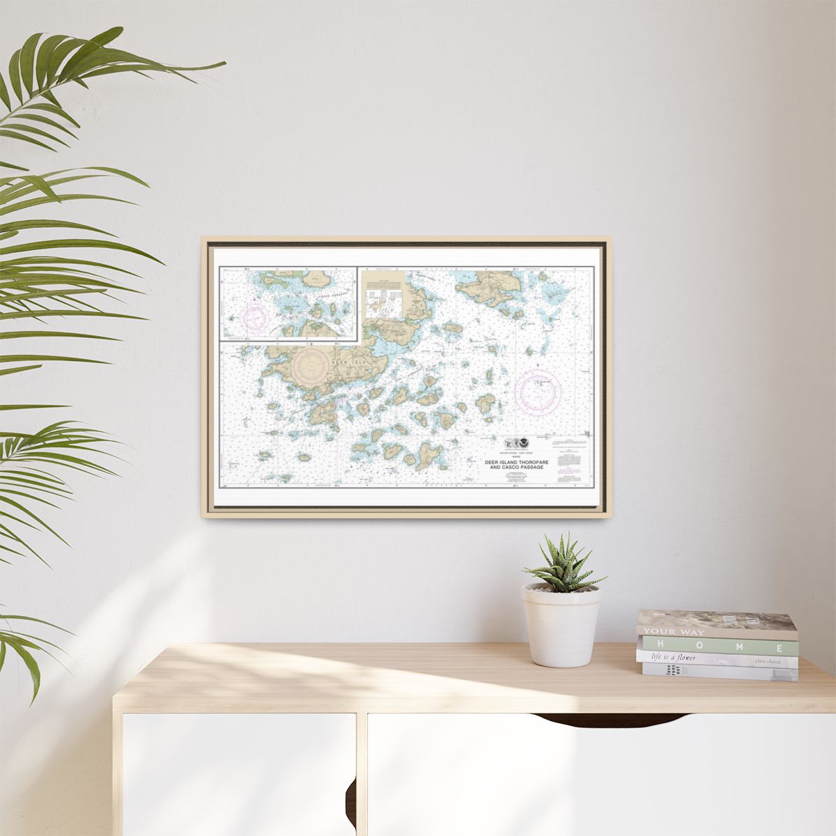 Chart 13315 Deer Island Thorofare and Casco Passage - NOAA Nautical Chart Floating Frame Canvas | 30" x 20" | 36" x 24" | 48" x 32" - Natural context-1