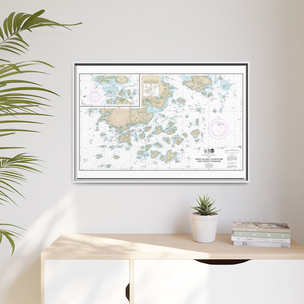 Chart 13315 Deer Island Thorofare and Casco Passage - NOAA Nautical Chart Floating Frame Canvas | 30" x 20" | 36" x 24" | 48" x 32" - White context-1