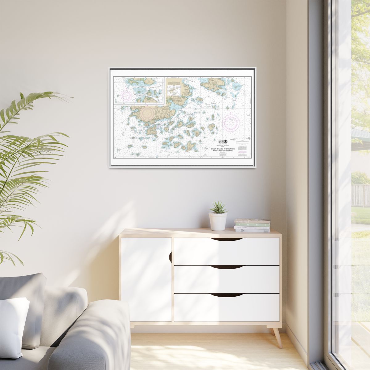 Chart 13315 Deer Island Thorofare and Casco Passage - NOAA Nautical Chart Floating Frame Canvas | 30" x 20" | 36" x 24" | 48" x 32" - White context-1