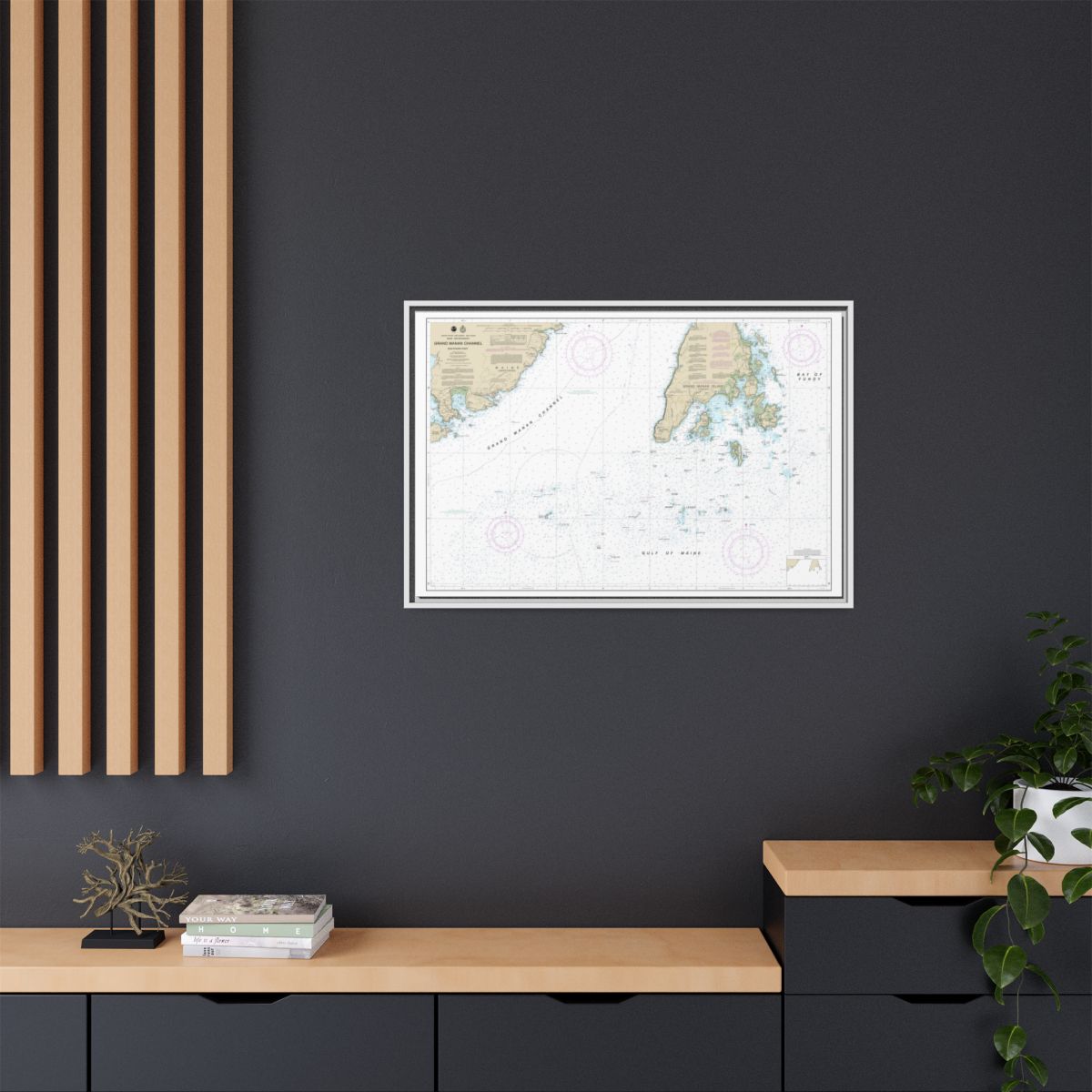 Chart 13392 Grand Manan Channel Southern Part - NOAA Nautical Chart Floating Frame Canvas | 30" x 20" | 36" x 24" | 48" x 32" - White context-2