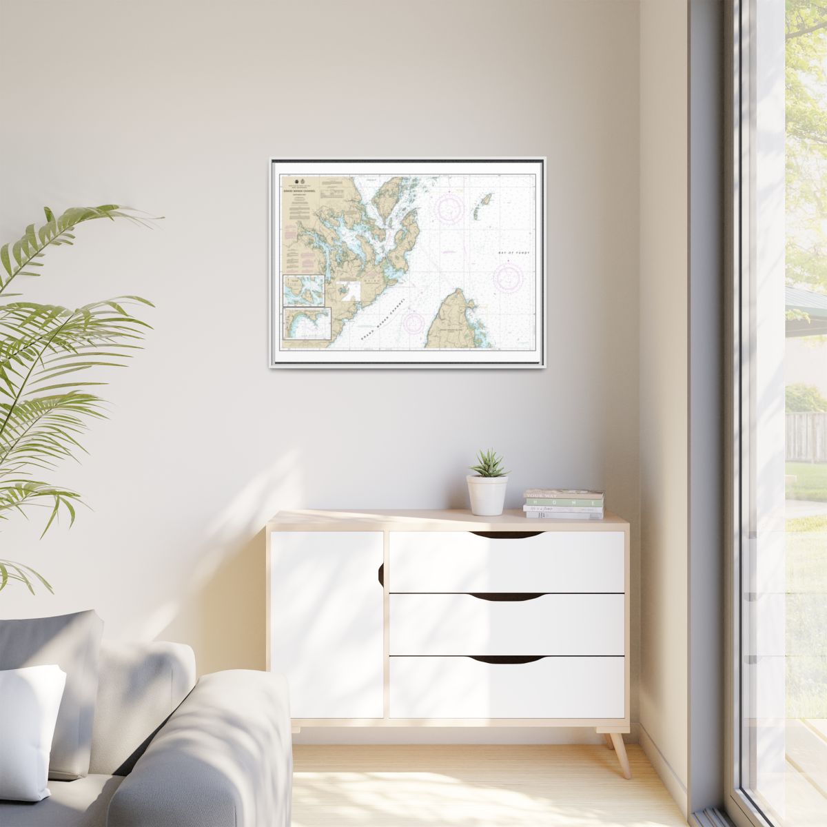 Chart 13394 Grand Manan Channel Northern Part; North Head and Flagg Cove - NOAA Nautical Chart Floating Frame Canvas | 32" x 24" | 40" x 30" - White context-1