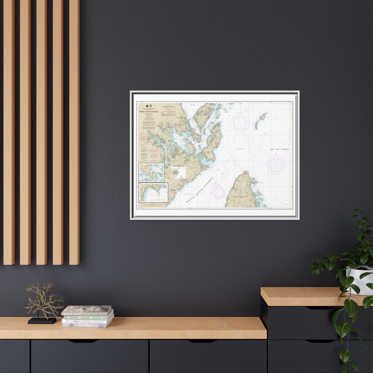Chart 13394 Grand Manan Channel Northern Part; North Head and Flagg Cove - NOAA Nautical Chart Floating Frame Canvas | 32" x 24" | 40" x 30" - White context-2