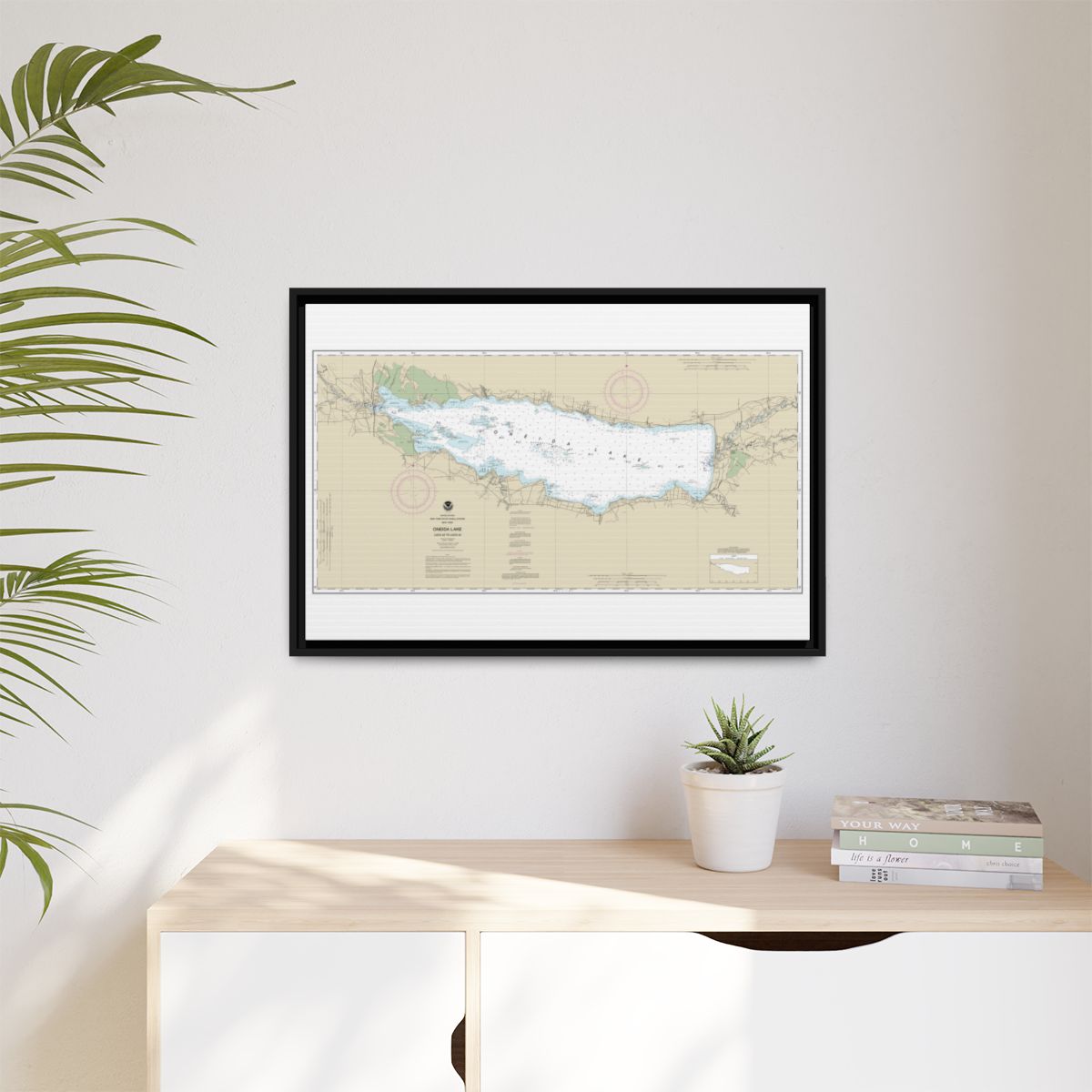 Chart 14788 Oneida Lake - Lock 22 to Lock 23 - NOAA Nautical Chart Floating Frame Canvas | 30" x 20" | 36" x 24" | 48" x 32" - Black context-1