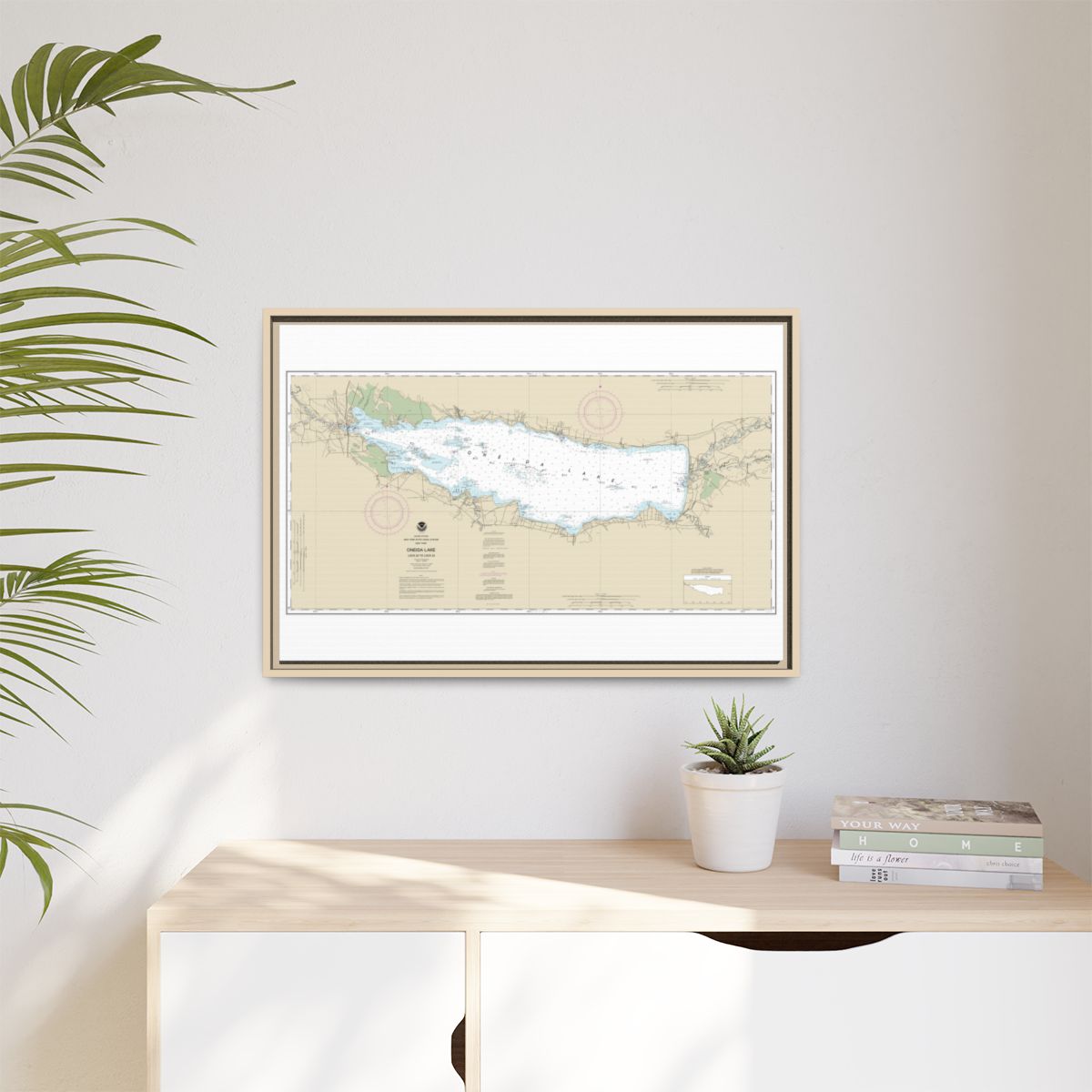 Chart 14788 Oneida Lake - Lock 22 to Lock 23 - NOAA Nautical Chart Floating Frame Canvas | 30" x 20" | 36" x 24" | 48" x 32" - Natural context-1