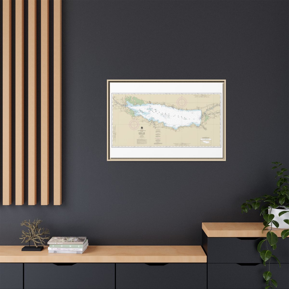 Chart 14788 Oneida Lake - Lock 22 to Lock 23 - NOAA Nautical Chart Floating Frame Canvas | 30" x 20" | 36" x 24" | 48" x 32" - Natural context-2