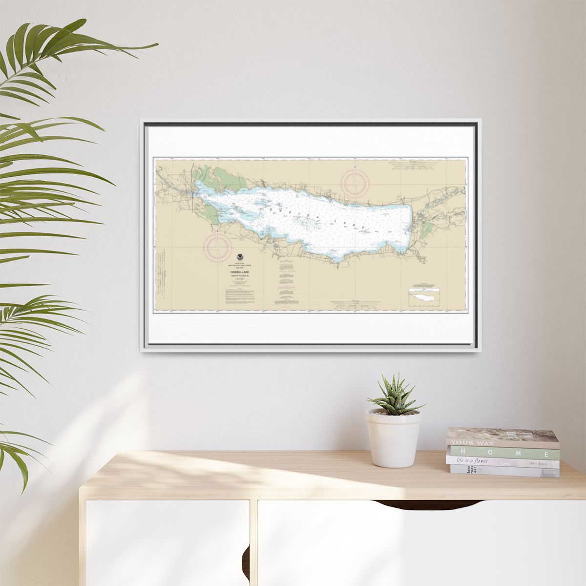 Chart 14788 Oneida Lake - Lock 22 to Lock 23 - NOAA Nautical Chart Floating Frame Canvas | 30" x 20" | 36" x 24" | 48" x 32" - White context-1