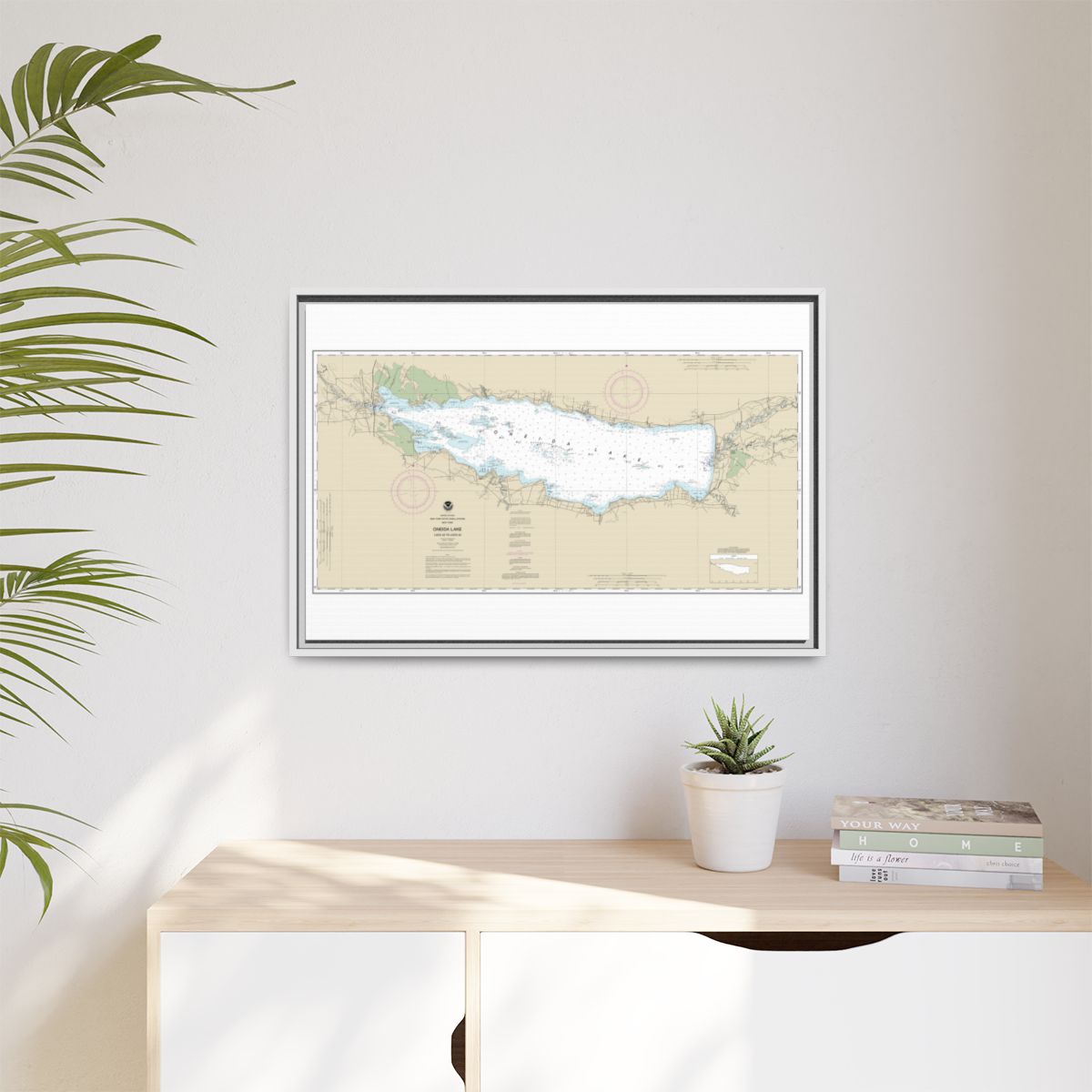 Chart 14788 Oneida Lake - Lock 22 to Lock 23 - NOAA Nautical Chart Floating Frame Canvas | 30" x 20" | 36" x 24" | 48" x 32" - White context-1